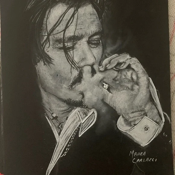 Johnny Depp original sketch 9x12 - Picture 3 of 3